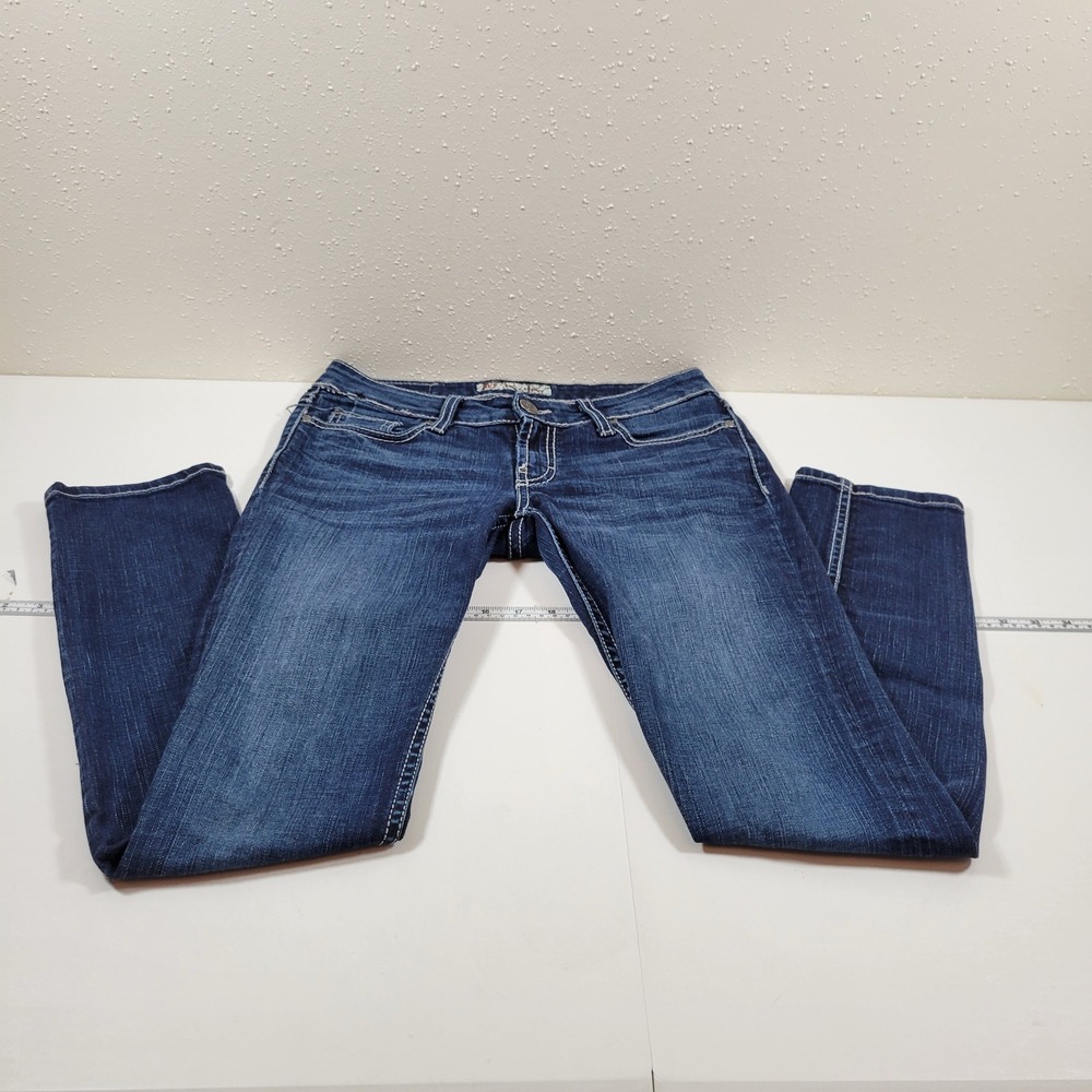 BKE Stella Skinny Jeans Womens 29x31.5 Dark Wash Excellent Rhinestone Stretch